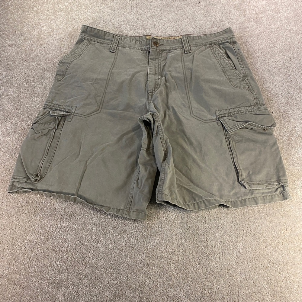 Old Navy Cargo Shorts Mens 38 Olive Green Cotton Rugged Utilitarian 94105-E-W